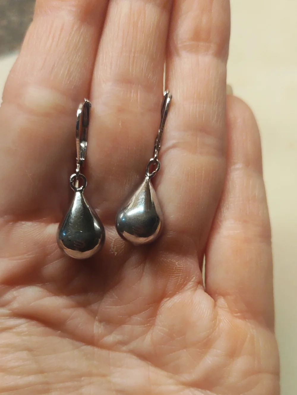BOGO! NEW! Silver Teardrop Dangle Lever back Earrings